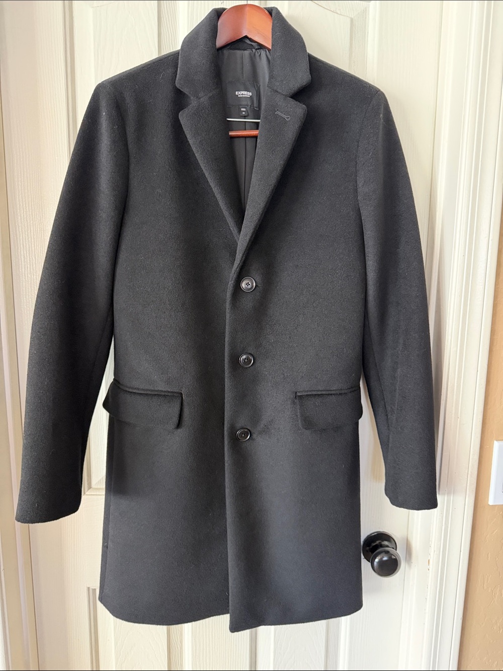 Express Men’s Black Pea Coat